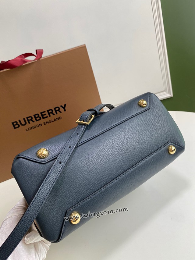 Burberry專門店新款小號亮藍托特包 巴寶莉粒面小牛皮女士手提肩背包 yxb1014